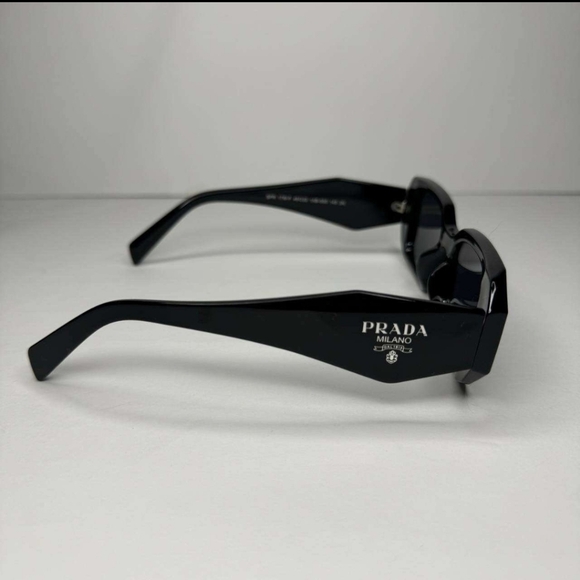 Prada Black Sunglasses Unisex Rectangle - Picture 2 of 11